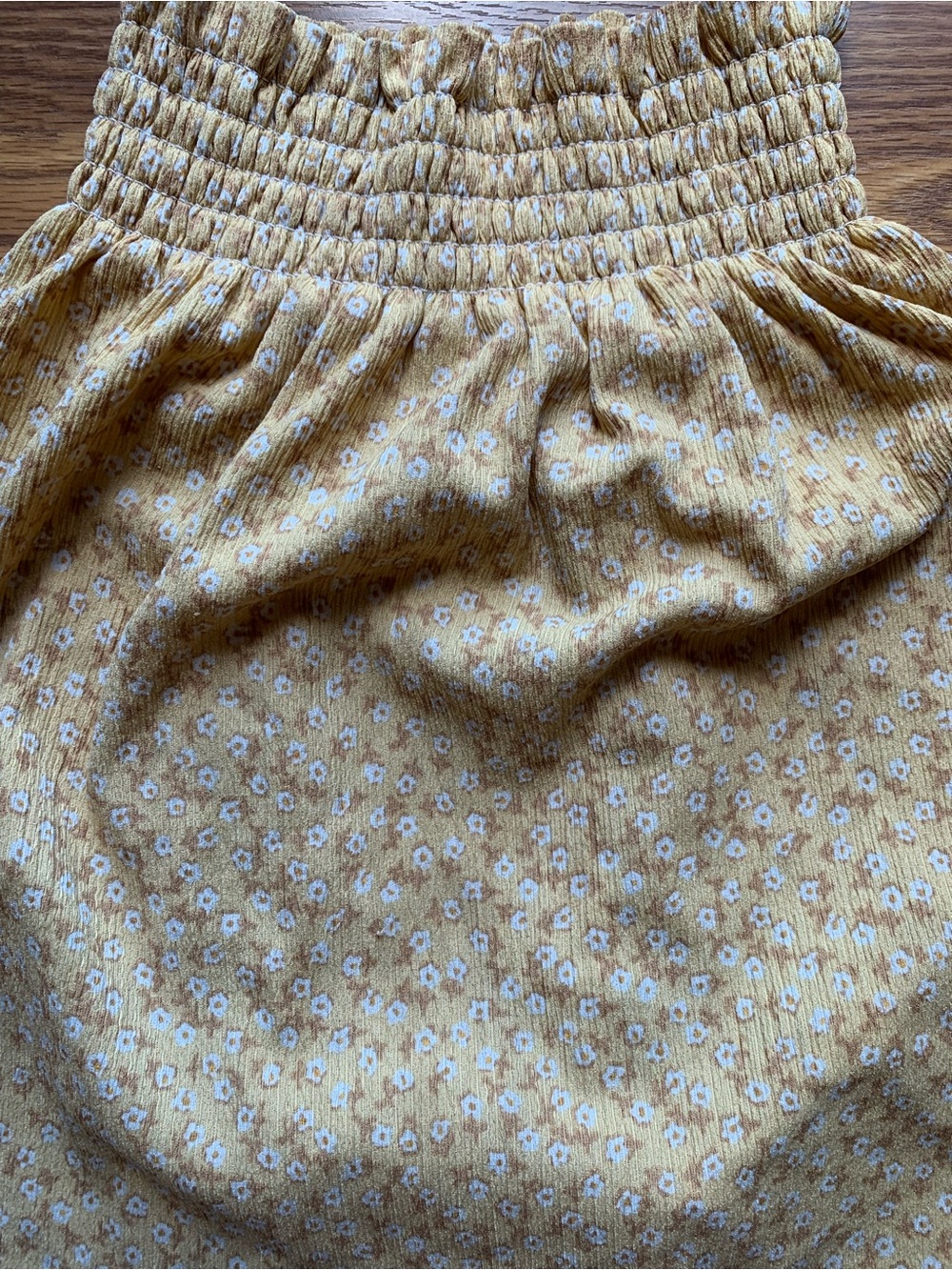 Zara Yellow Floral Smocked Two-Piece Set Girl Size 6/7 Top Bottom Skirt Outfit - Picture 2 of 3
